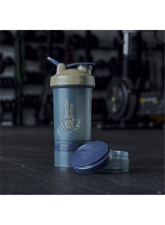 BlenderBottle Blender Bottle Shaker With Pill Organizer And Storage For Protein Powder, Classic V2 Prostak System, 22-Ounce, Tan - Image 5